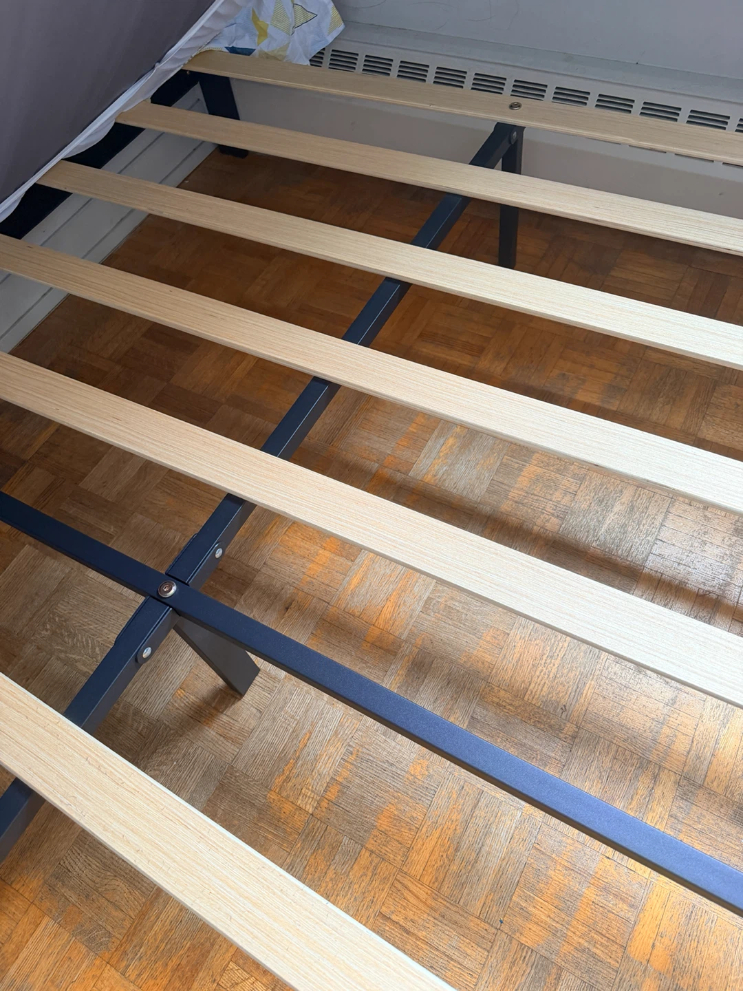Grey Upholstered Queen Bed Frame