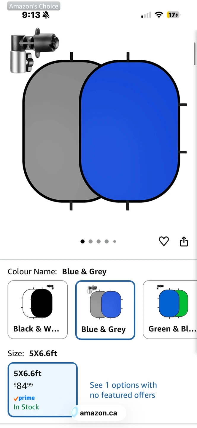 5x6.6ft Blue & Grey Reversible Photography Backdrop