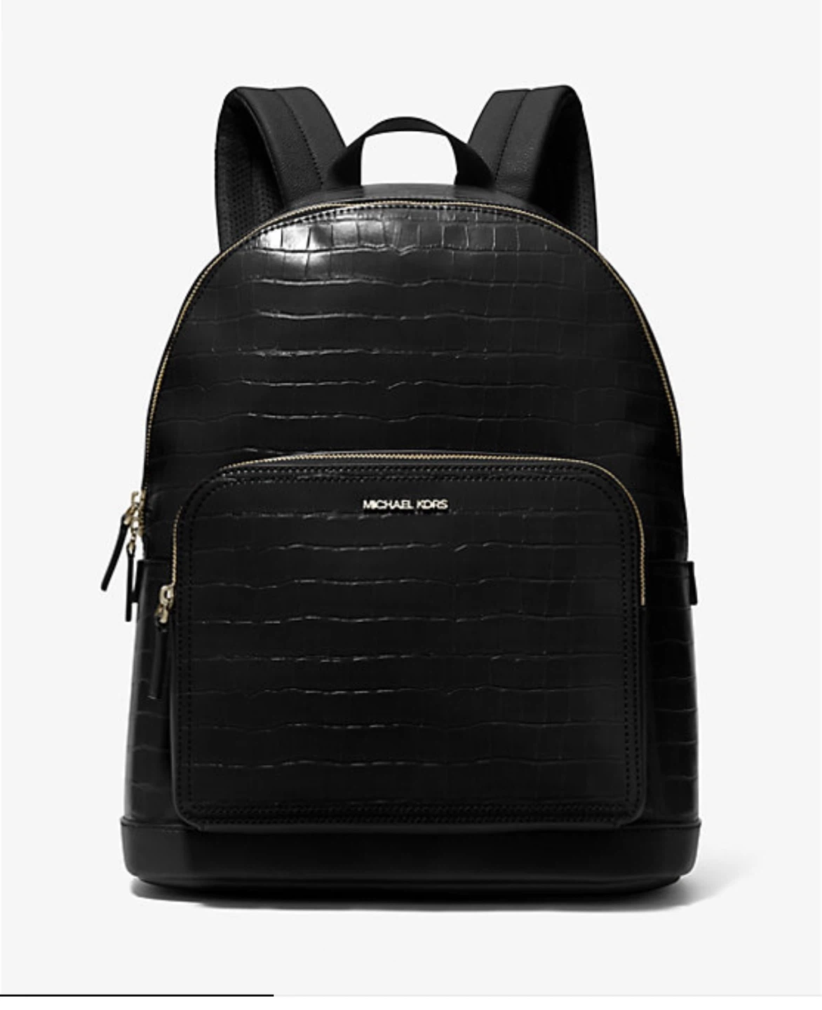 Michael Kors Black Croc Embossed Backpack