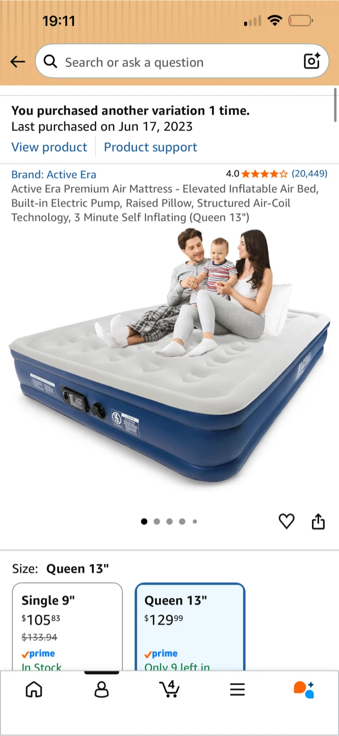 Active Era Queen 13" Premium Air Mattress with Built-in Pump - photo 2