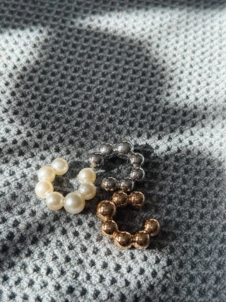 Set of 3 Ball Bead Ear Cuffs - photo 2