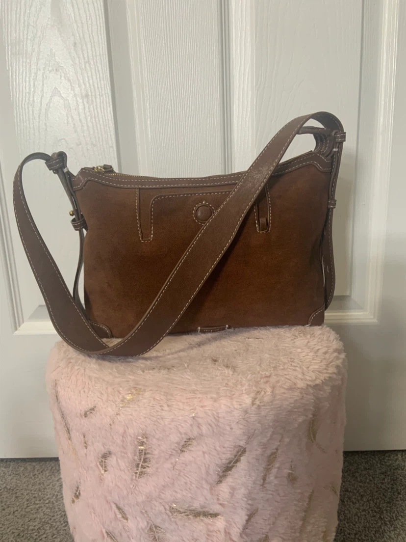 Brown Suede Shoulder Bag