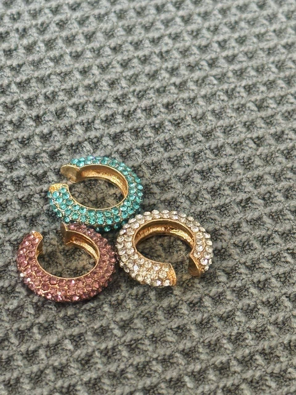 Crystal rhinestone ear cuff set ( 3 pieces) - photo 2