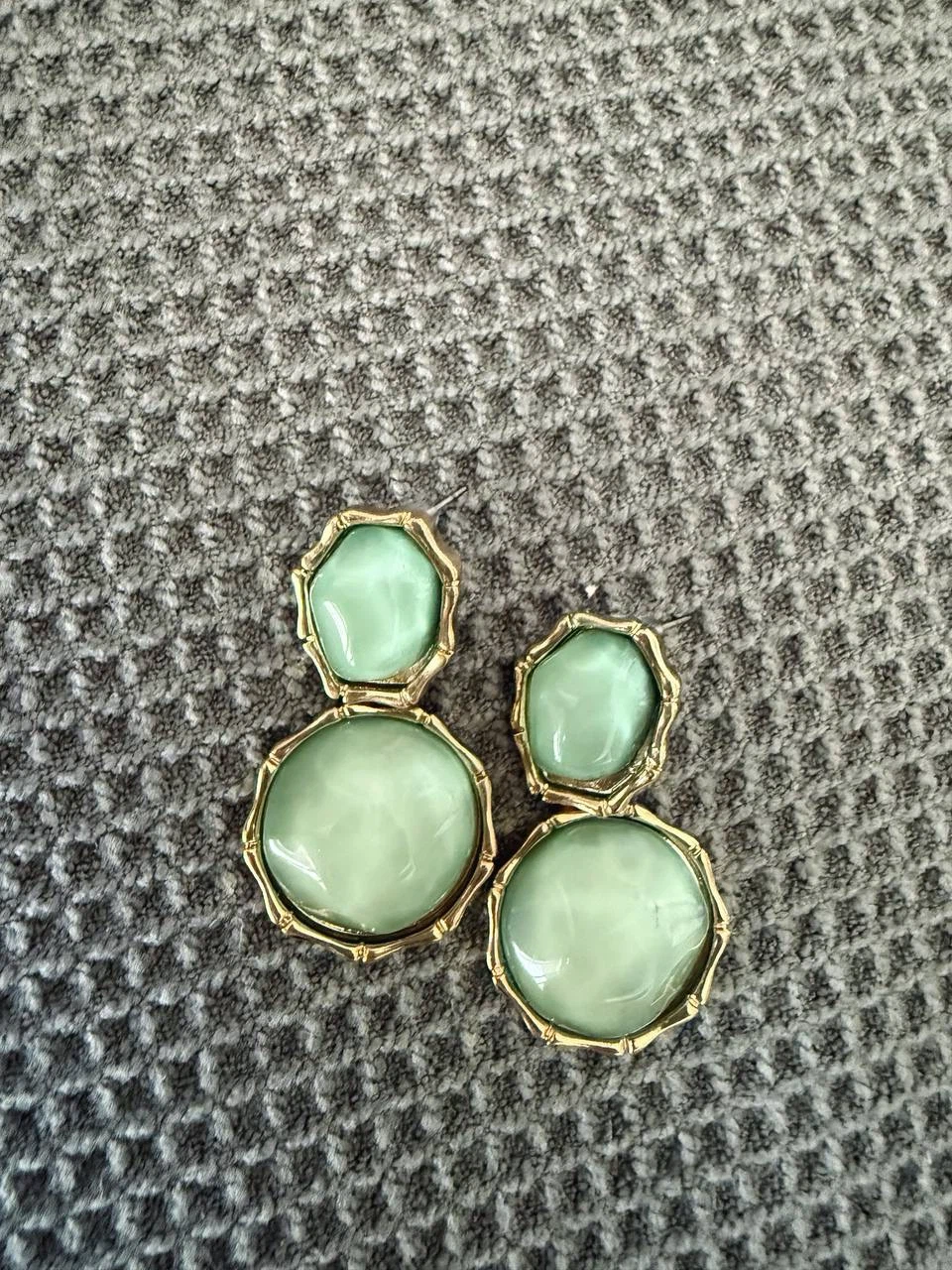 Green Jade-Style Drop Earrings