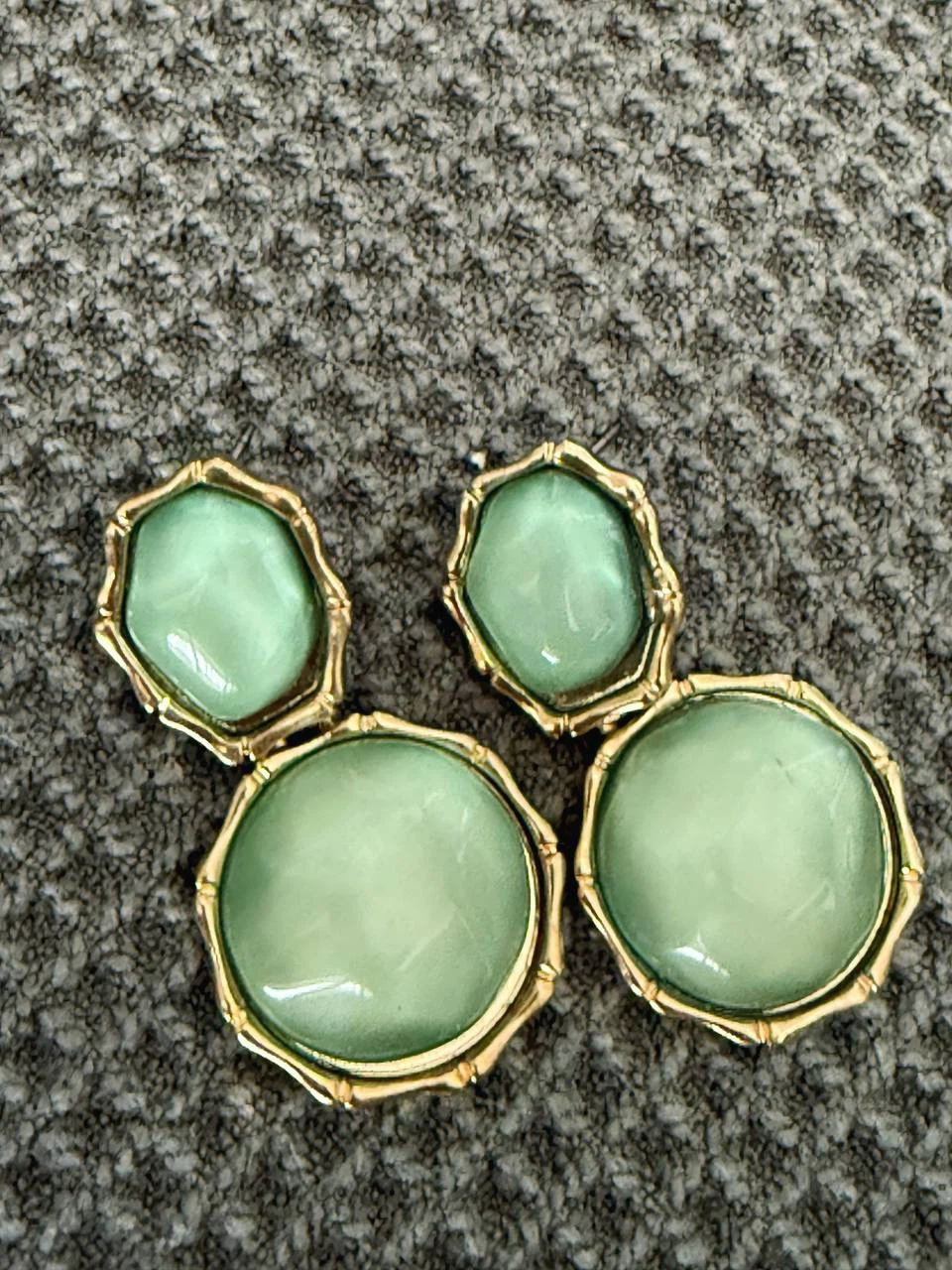 Green Jade-Style Drop Earrings - photo 3