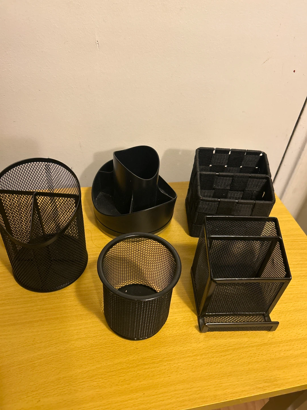 Set of 5 Black Desk Organizers $3 each