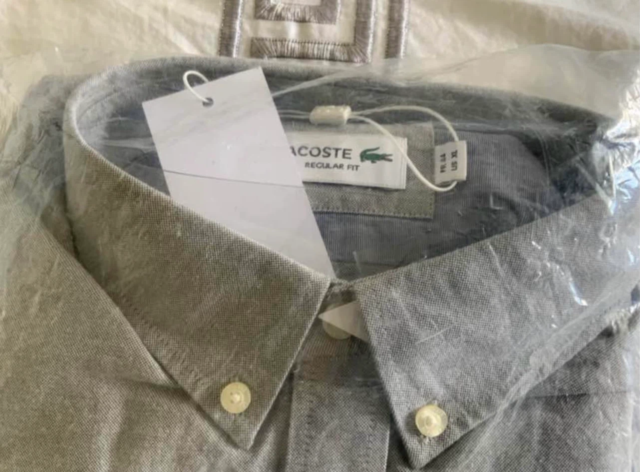 Lacoste Regular Fit Button-Down Shirt - Grey - photo 3