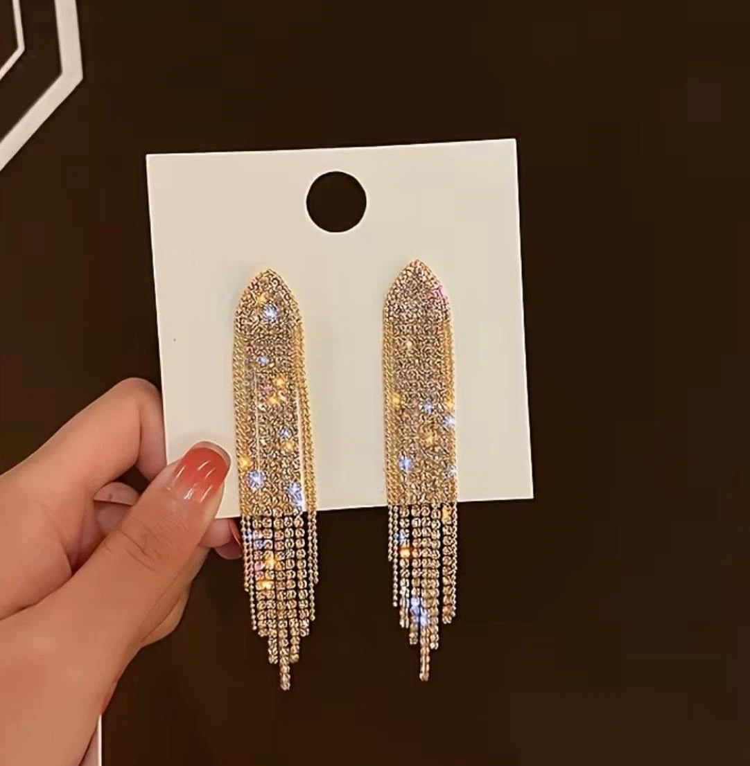 Crystal Tassel Drop Earrings