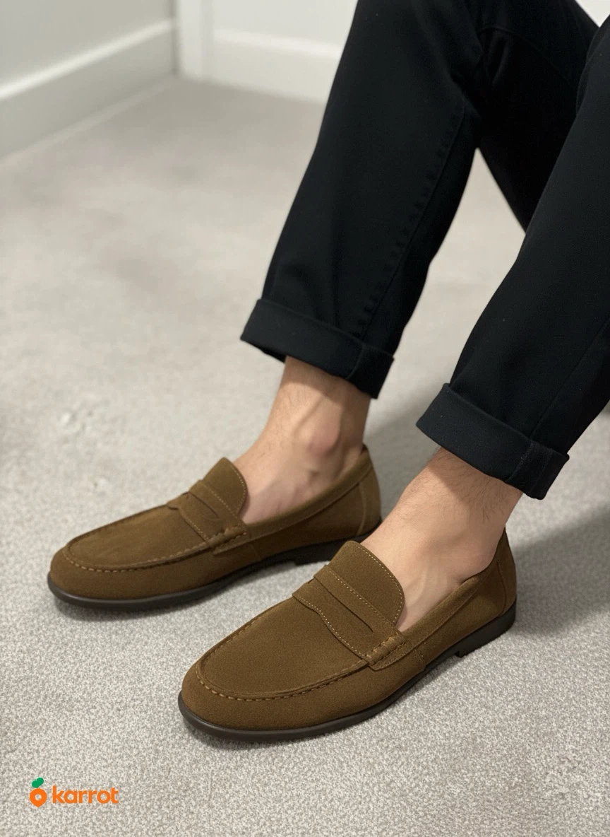 Brown Suede Loafers Size 43 - photo 4