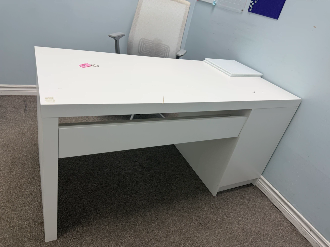 White Desk with Storage - photo 3