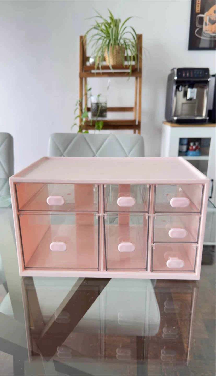 Pink Organizer with 7 Drawers