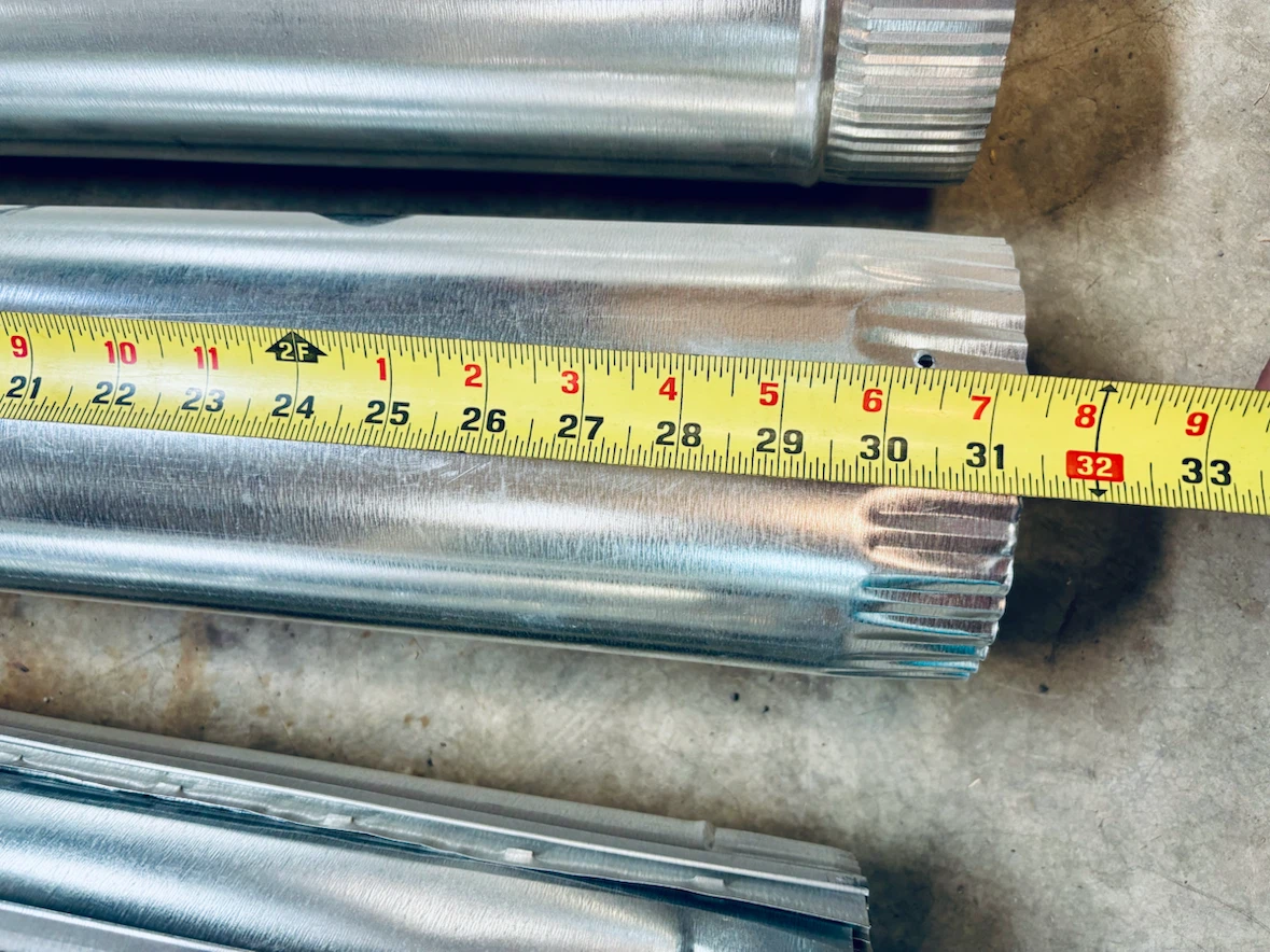 7  “4-inch” Galvanized Steel Snap-Lock HVAC Ducting Pipes - photo 3