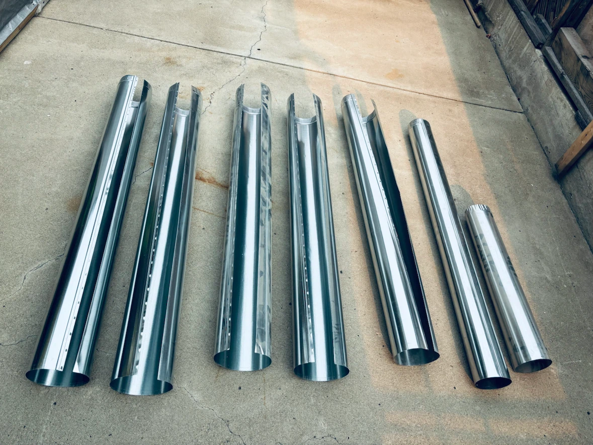 7  “4-inch” Galvanized Steel Snap-Lock HVAC Ducting Pipes - photo 5
