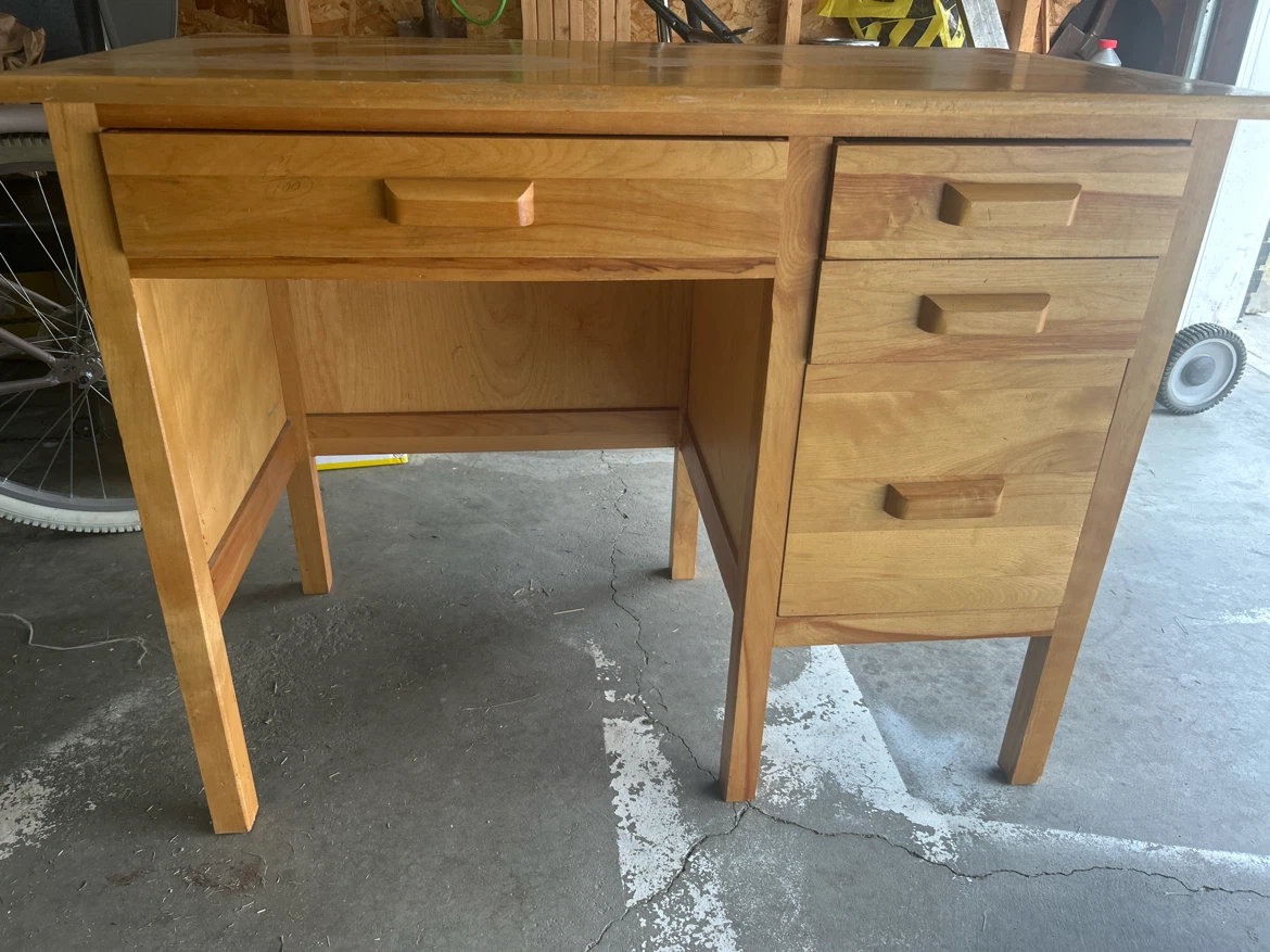 Wooden Desk with Drawers