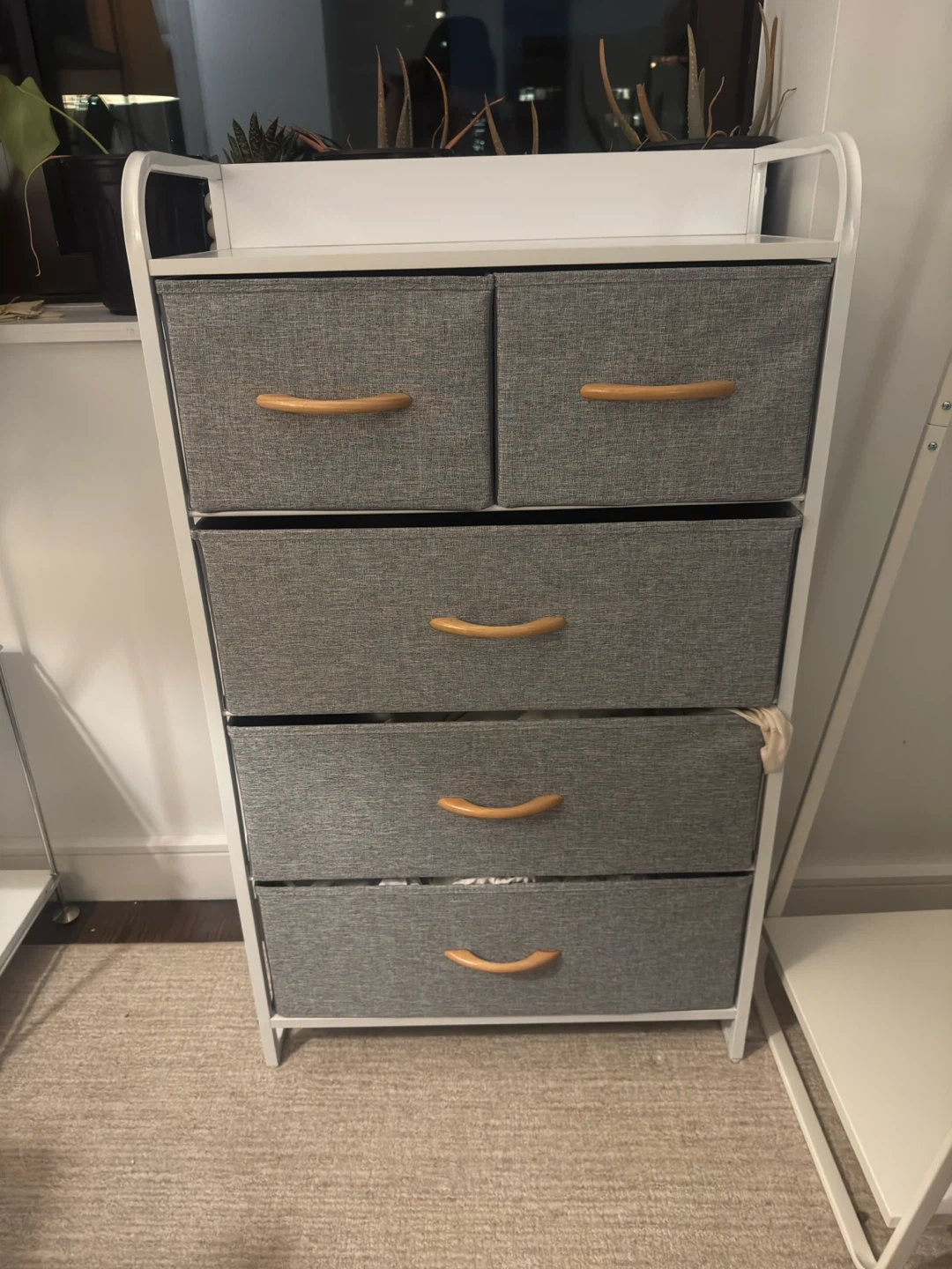 5-Drawer Fabric Dresser - Gray