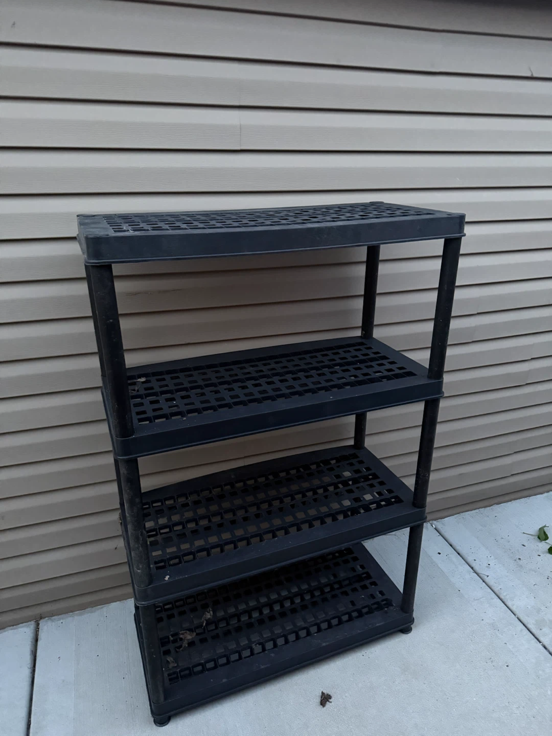Black 4-Tier Plastic Shelving Unit