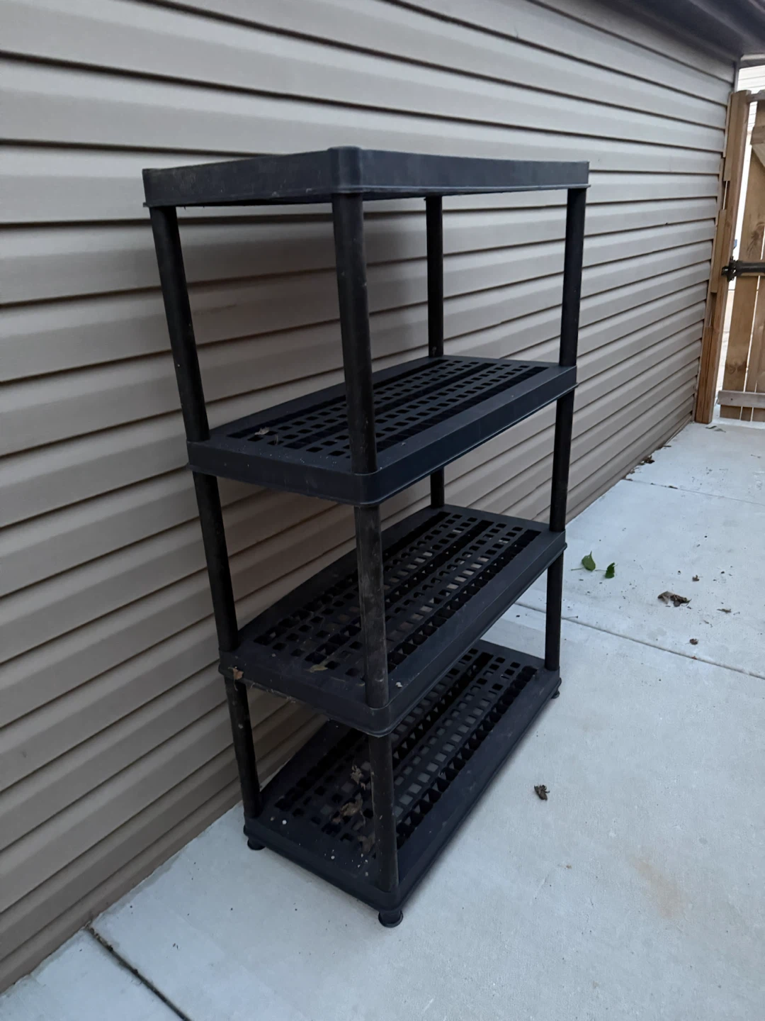 Black 4-Tier Plastic Shelving Unit - photo 2