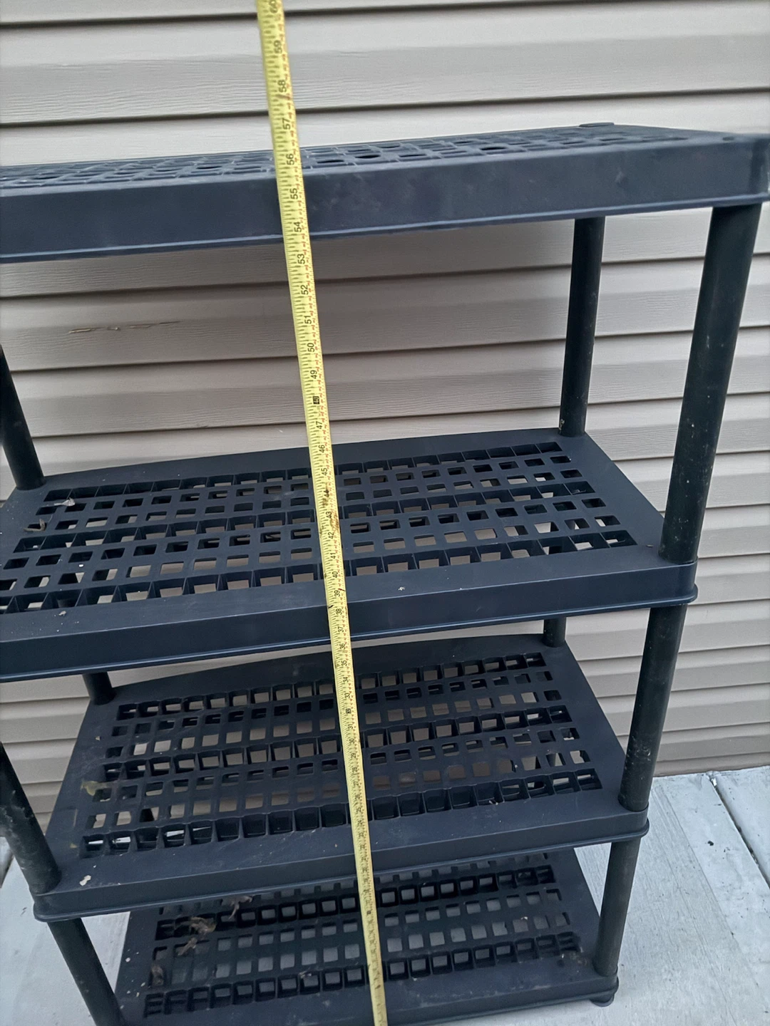 Black 4-Tier Plastic Shelving Unit - photo 5