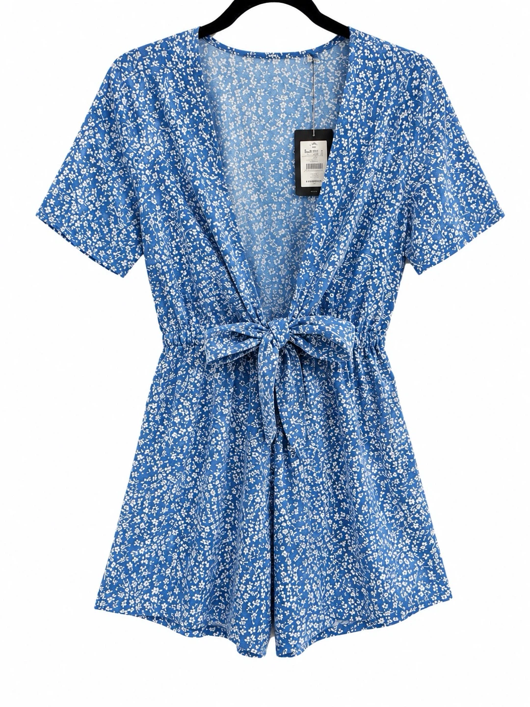 Blue floral romper