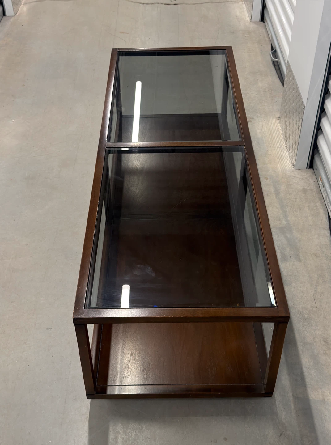 Glass Top Coffee Table with Lower Storage Shelf - photo 2