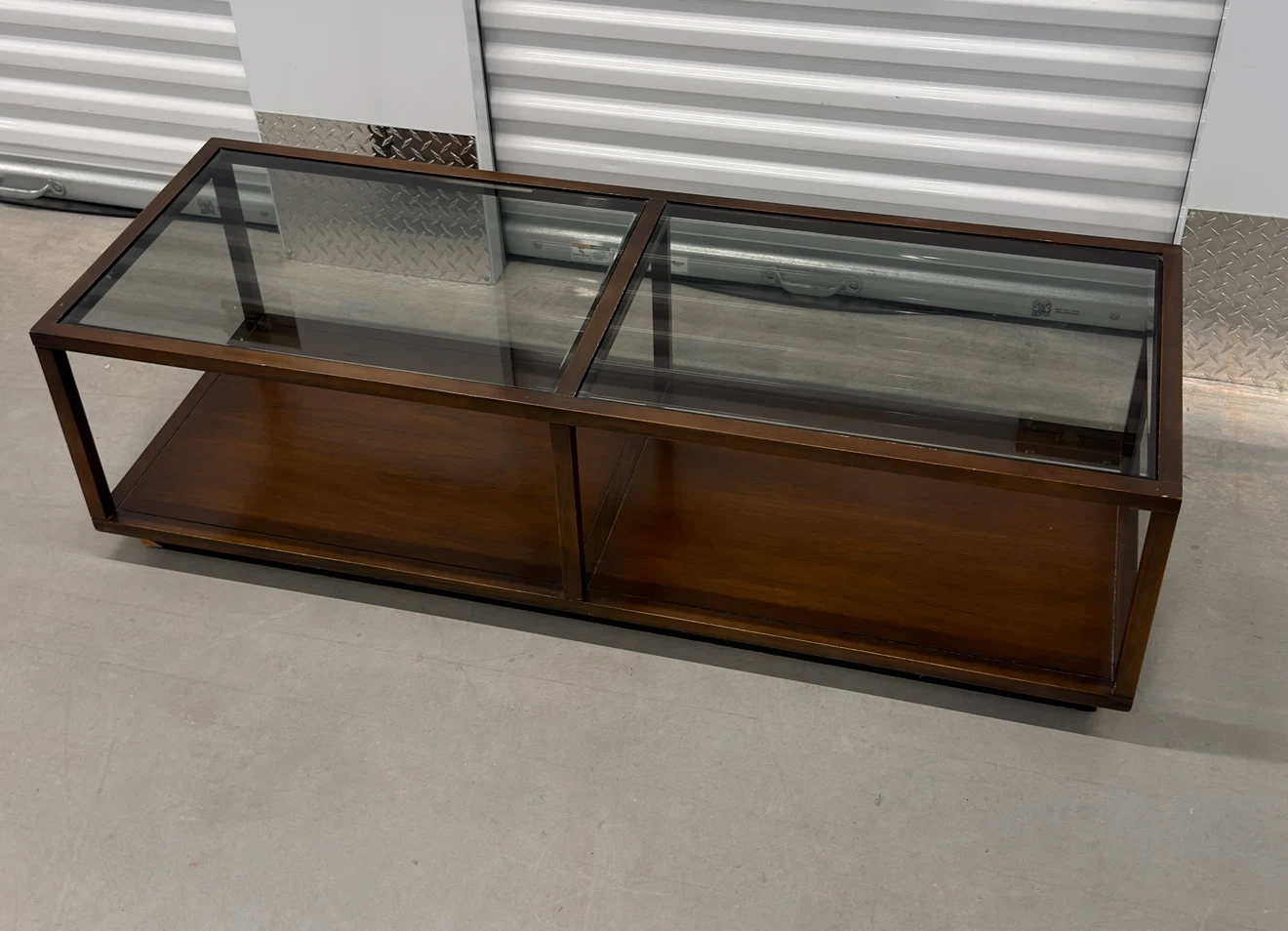 Glass Top Coffee Table with Lower Storage Shelf - photo 3