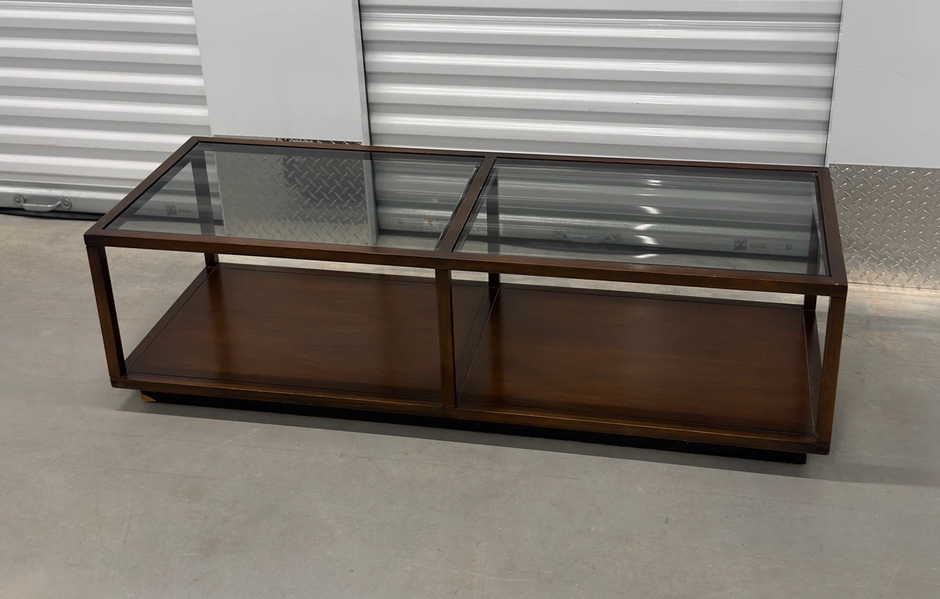 Glass Top Coffee Table with Lower Storage Shelf - photo 4
