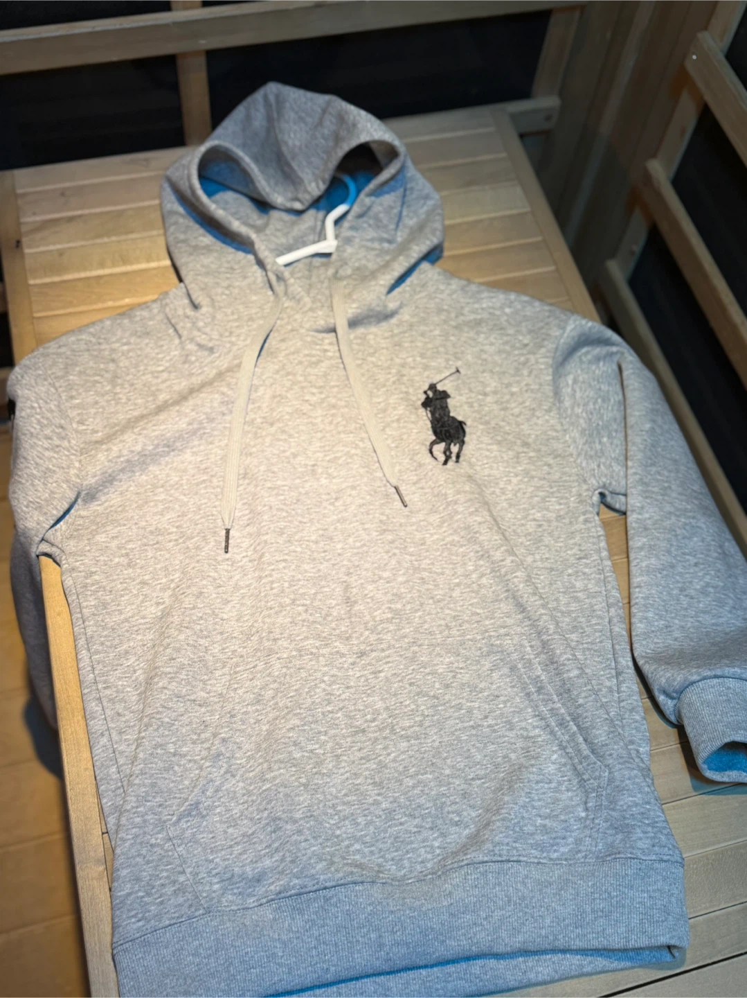 Grey Polo Ralph Lauren Hoodie with Pony Logo