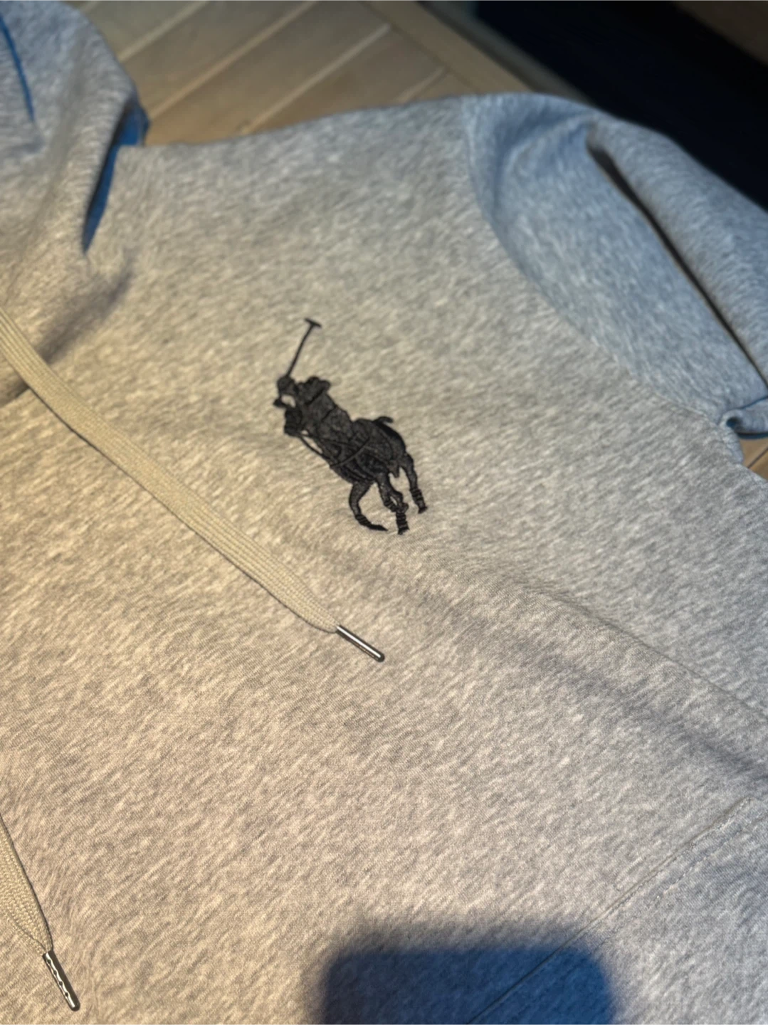 Grey Polo Ralph Lauren Hoodie with Pony Logo - photo 3