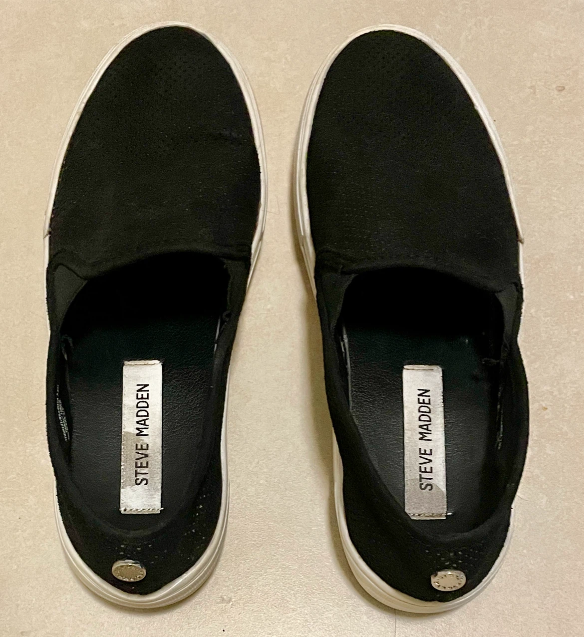 Steve Madden Black Perforated Slip-On Sneakers