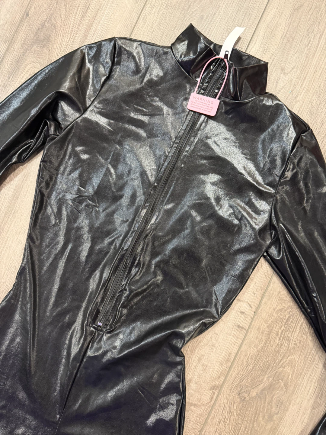 Black Faux Leather Catsuit - photo 2
