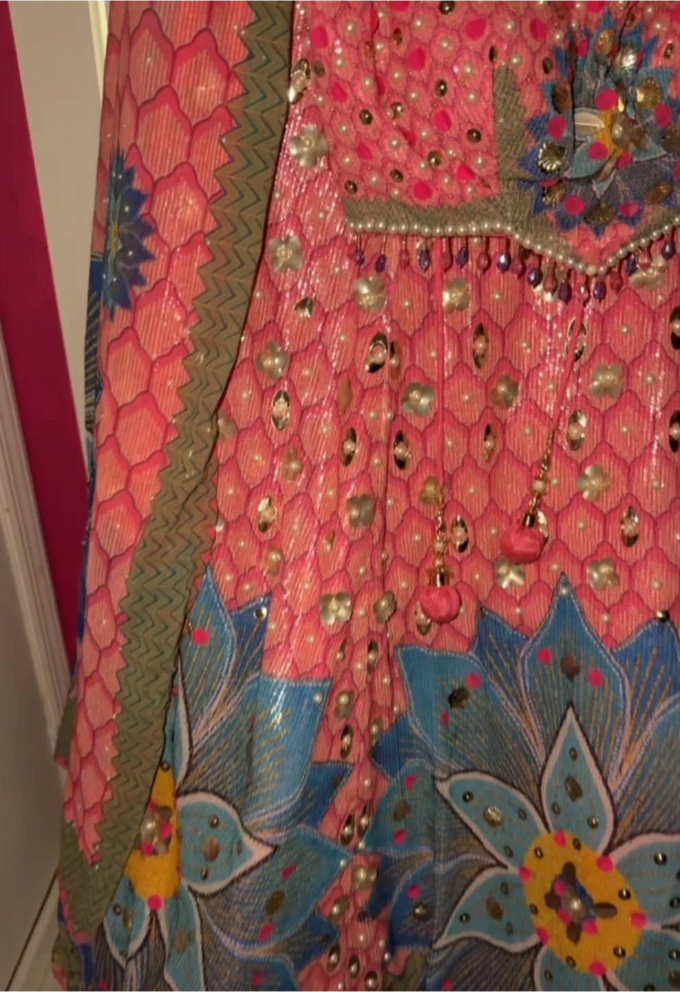 Pink Floral Lehenga Choli with Dupatta - photo 5