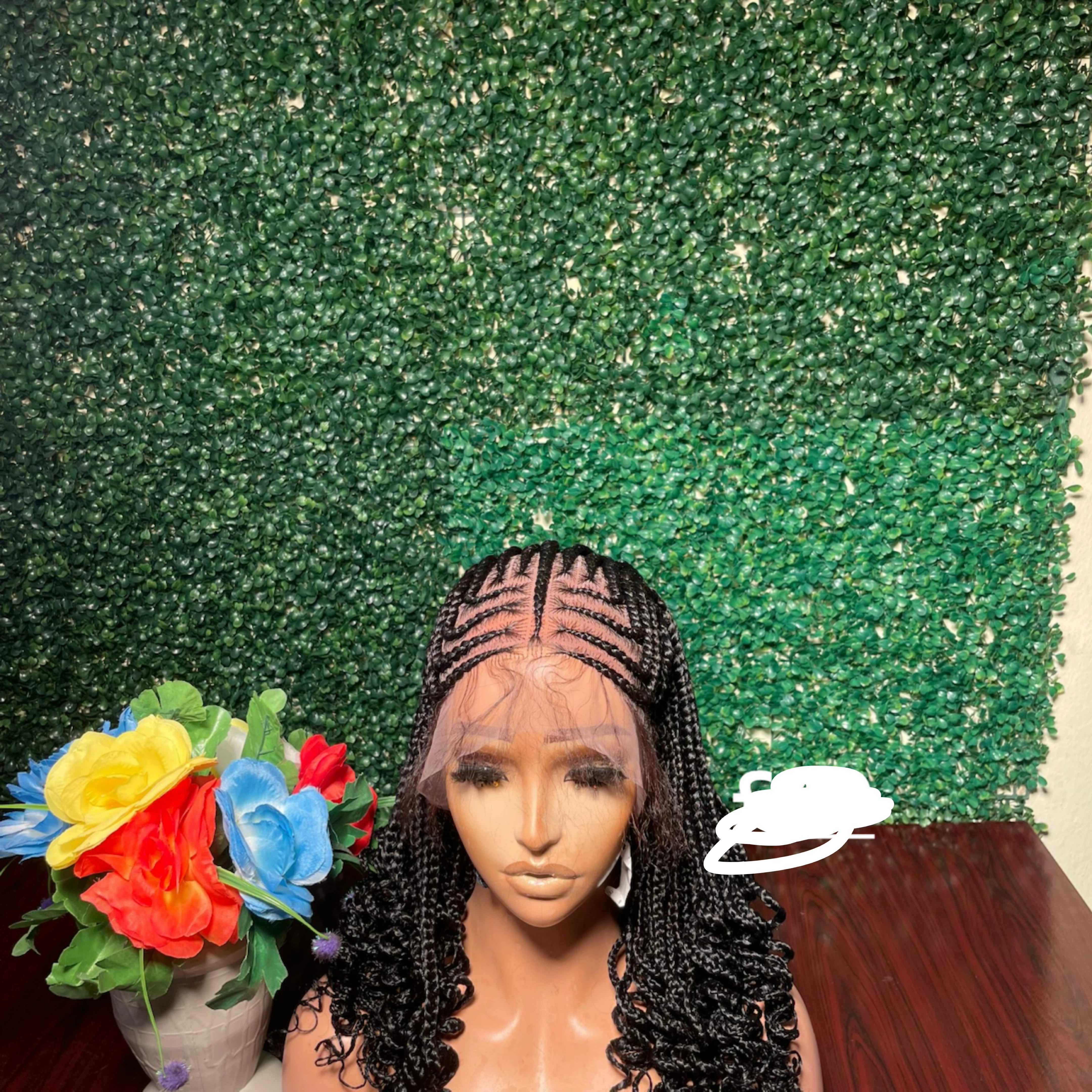 Braided Wig with Curls