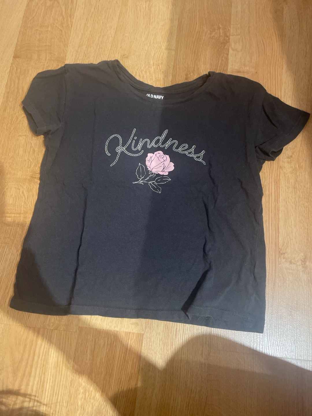Old Navy Grey Kindness Cropped T-Shirt.