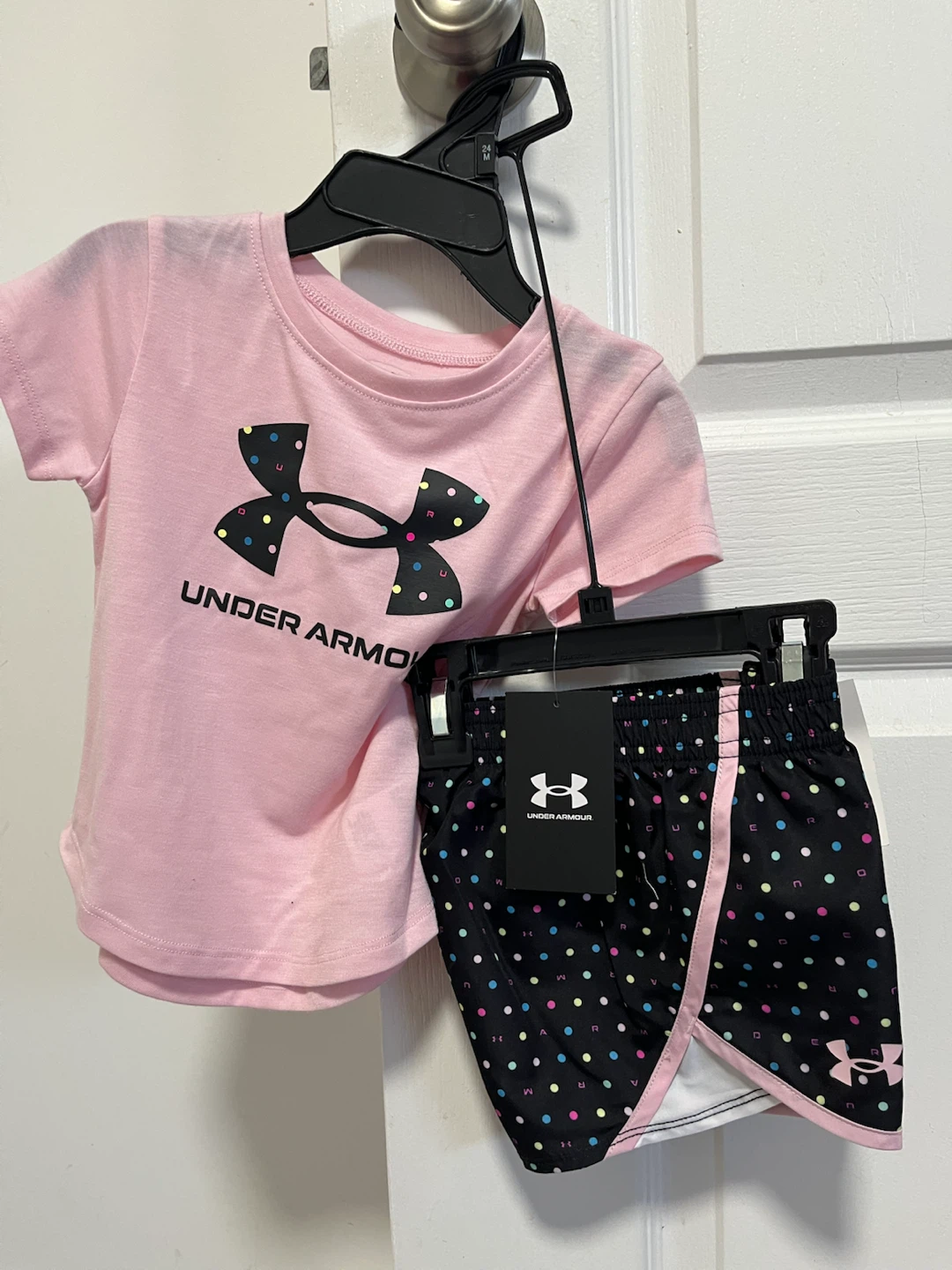 Under Armour Baby Girls Pink T-Shirt and Shorts Set