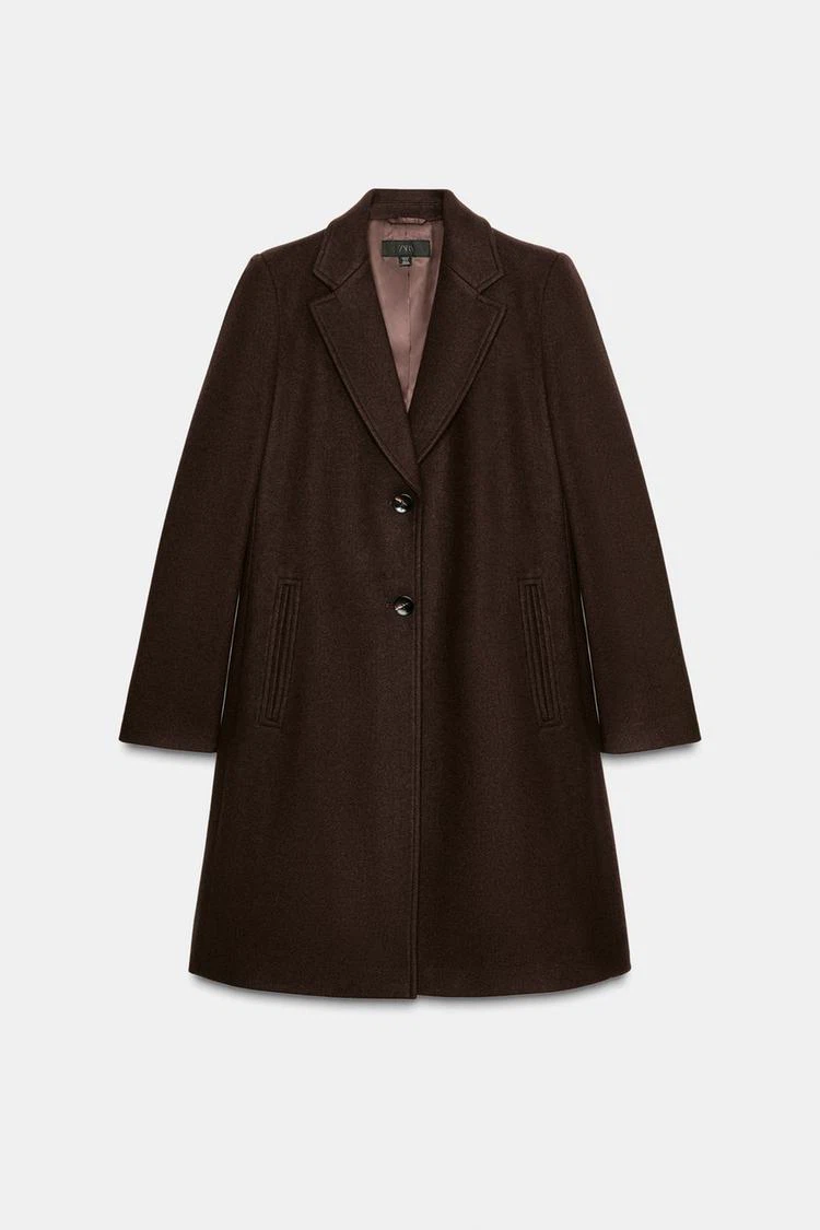 Zara Women's Brown Wool Blend Coat - photo 2