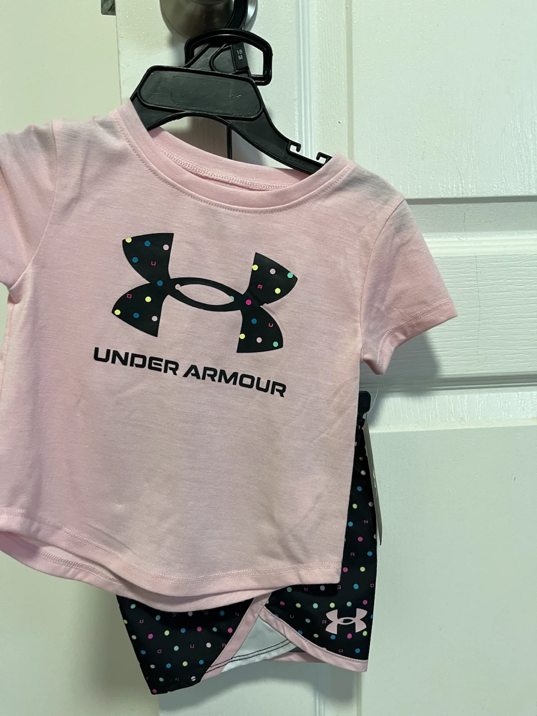 Under Armour Pink T-Shirt & Shorts Set 18 month old