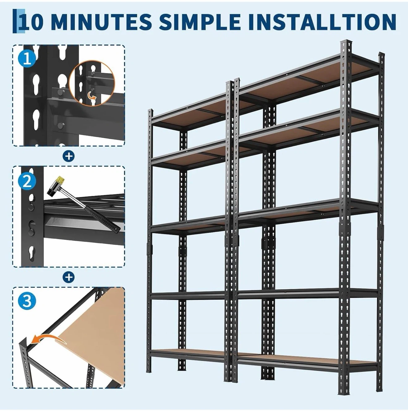 48" x 24" x 72" Metal Storage Shelving Unit - photo 4