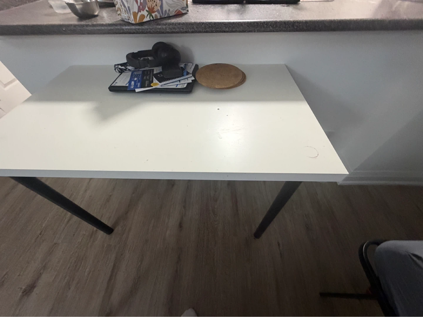 White Desk with Black Legs - photo 4