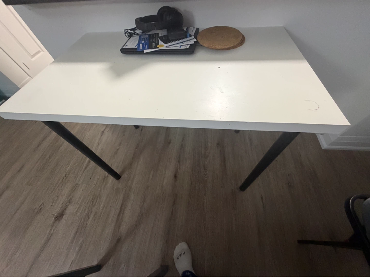 White Desk with Black Legs - photo 3