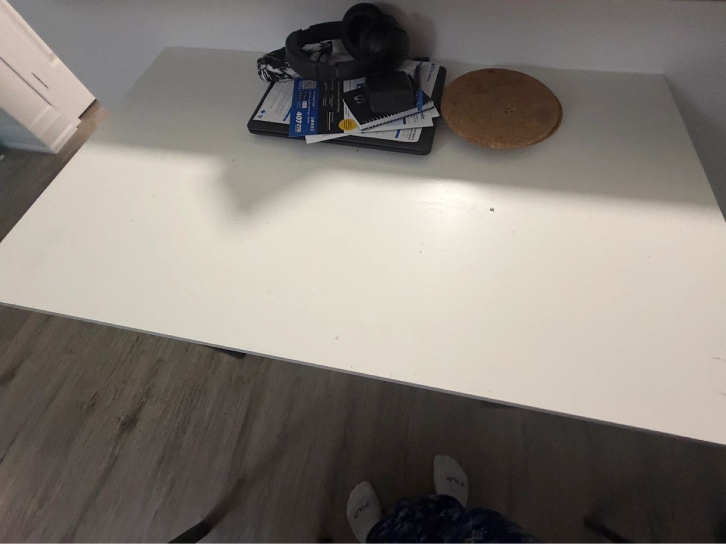 White Desk with Black Legs