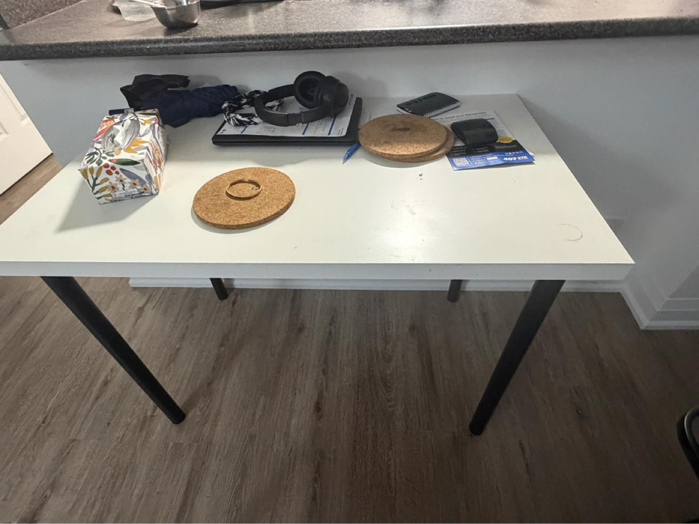 White Desk with Black Legs - photo 5