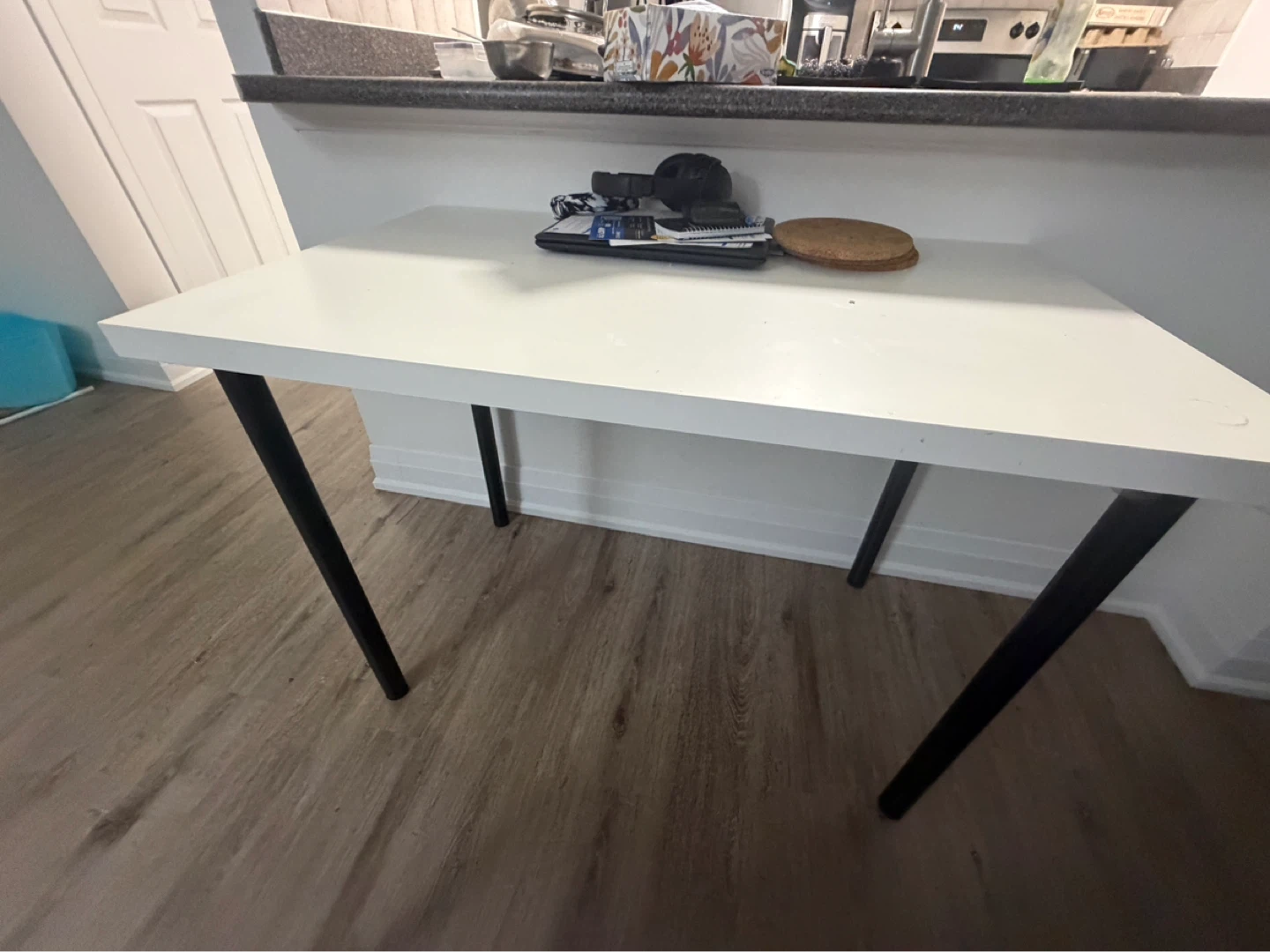 White Desk with Black Legs - photo 2