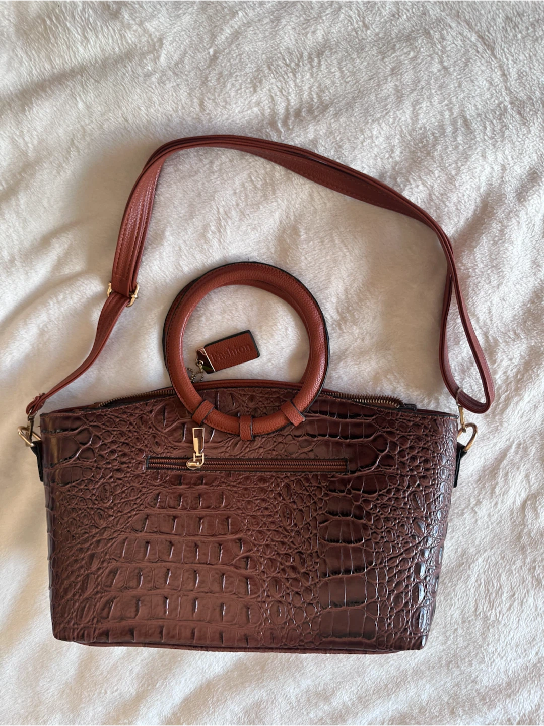 Faux Crocodile Leather Handbag - photo 2