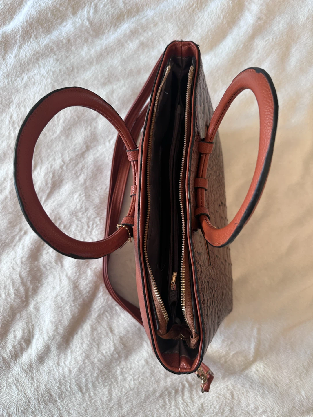 Faux Crocodile Leather Handbag - photo 3