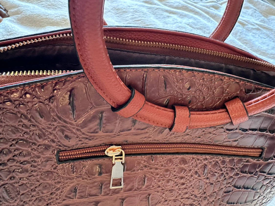 Faux Crocodile Leather Handbag - photo 4