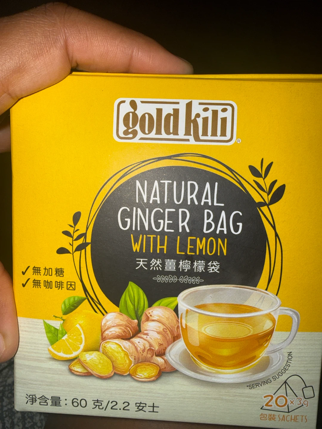 Gold kili Sachets de thé au gingembre et citron naturels