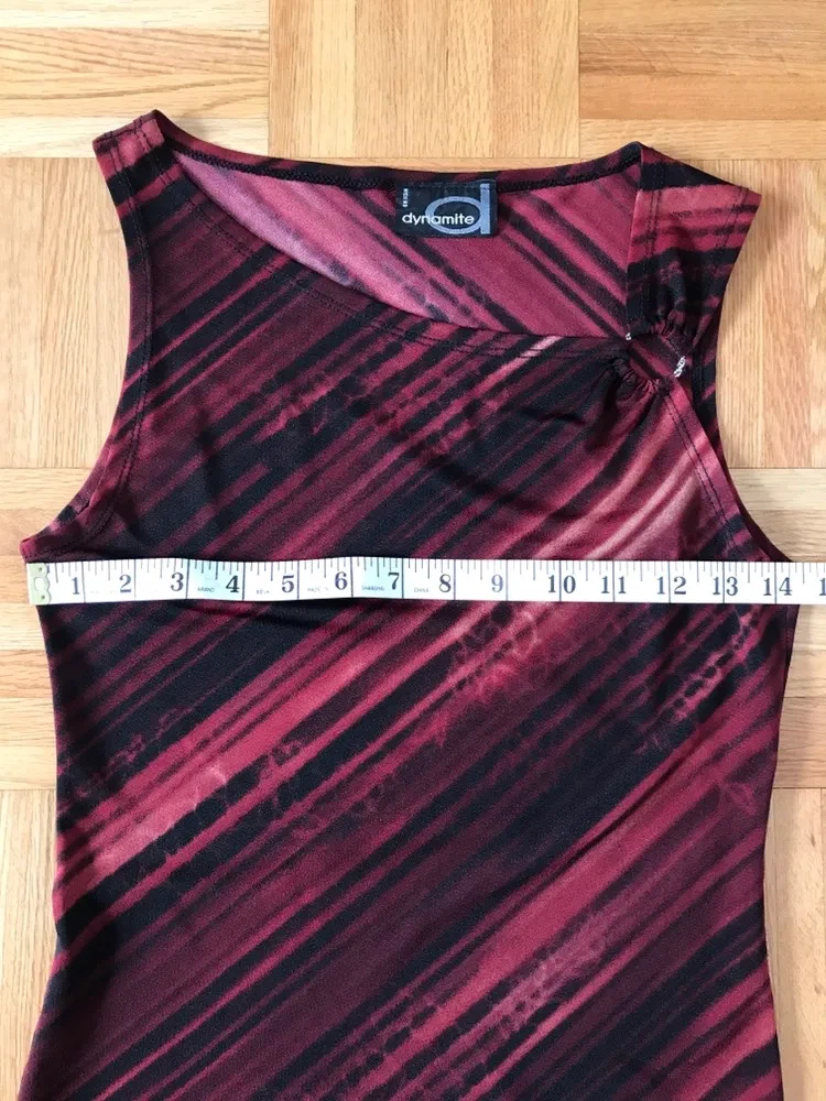 Dynamite Red & Black Sleeveless Hoop-Detail Top - XS (?) - photo 3