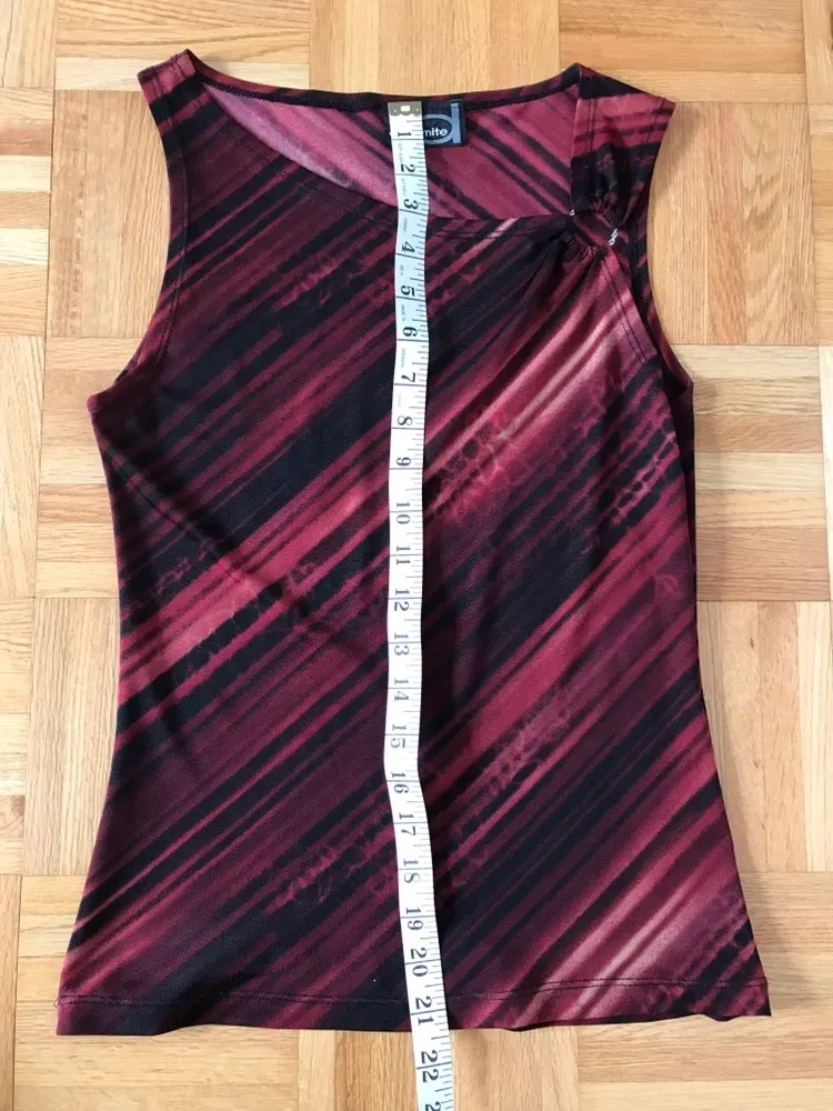 Dynamite Red & Black Sleeveless Hoop-Detail Top - XS (?) - photo 4