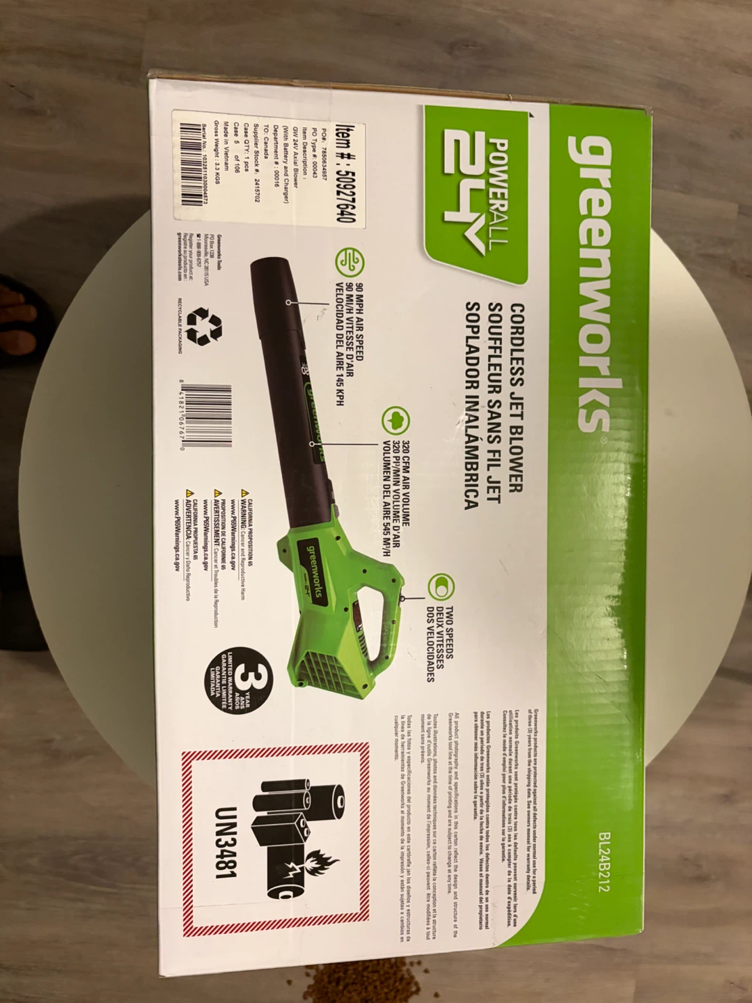 Greenworks 24V Cordless Jet Blower BL24B212 - photo 2