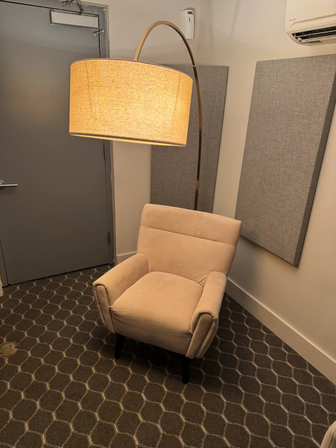 Arc Floor Lamp & Couch - photo 2